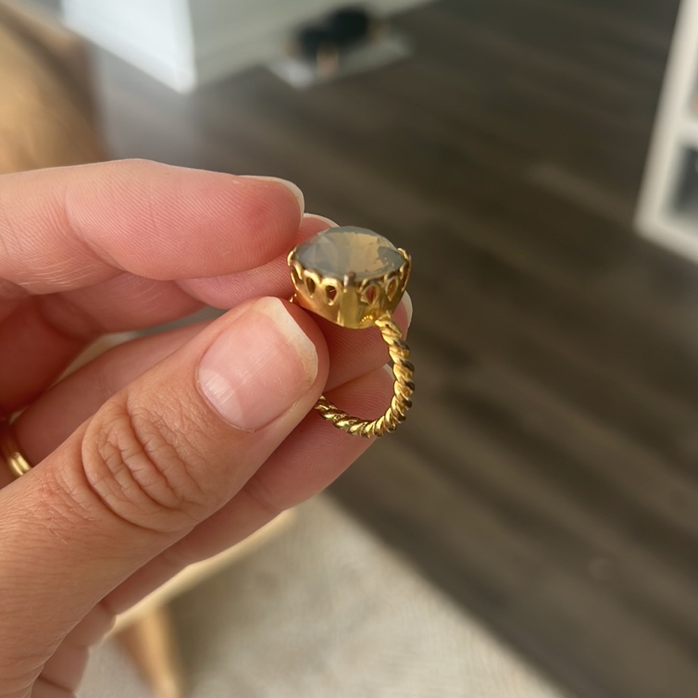 Gold & blue/gray ring - Picture 5 of 5